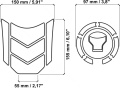 Tankpad Cappad Honda Africa Twin CRF HRV TA red dimensions