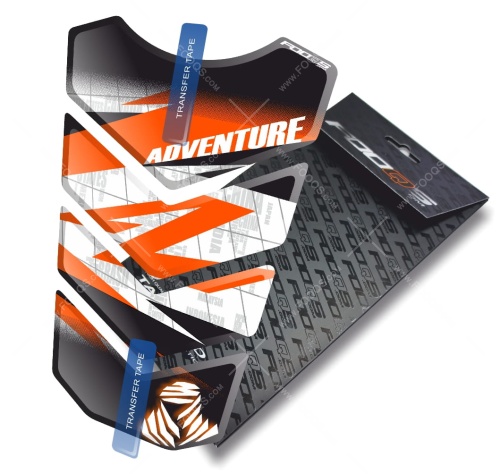 Tankpad KTM Adventure R 1050 1090 1190 1290 TA white black orange 3 sticker