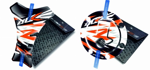 Tankpad Cappad KTM Duke 125 250 390 690 790 1029 T1 white orange sticker