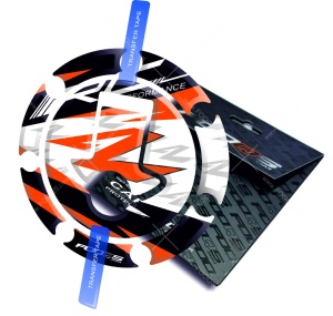 Adesivo per il tappo del carburante KTM RC 125 200 390 1190 bianco Orange