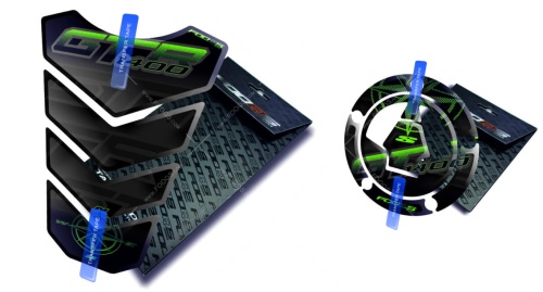 Tankpad Cappad Kawasaki GTR 1400 TA black green sticker