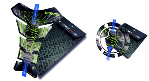 Tankpad Cappad Kawasaki Ninja 125 T1 silver green sticker