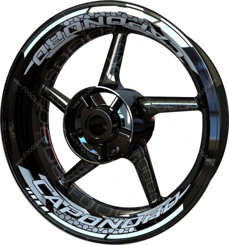Aprilia Caponord 1200 white motorcycle wheel rim stickers fooqs