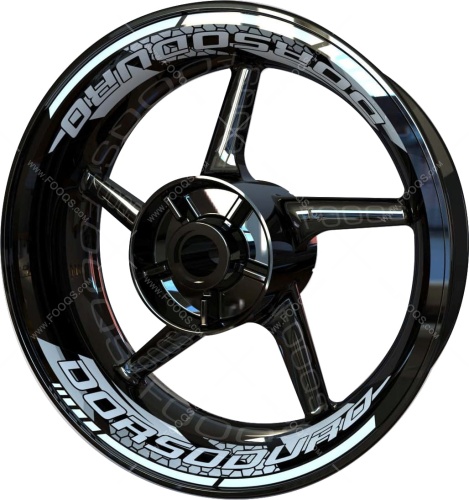 Aprilia Dorsoduro white motorcycle wheel rim stickers fooqs