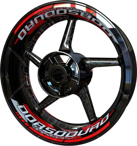 Aprilia Dorsoduro white red 2 motorcycle wheel rim stickers fooqs