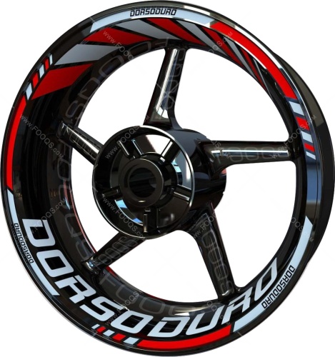 Aprilia Dorsoduro white red motorcycle wheel rim stickers fooqs