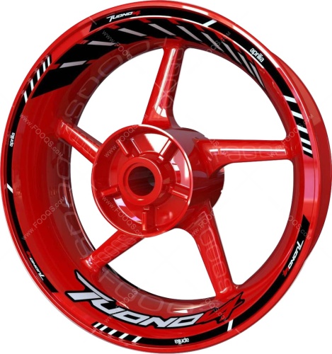 Aprilia Tuono V4 white motorcycle wheel rim stickers fooqs