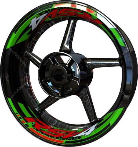 Aprilia RSV4 red green motorcycle wheel rim stickers fooqs