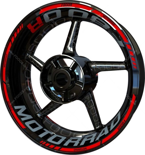 BMW F 800 R red motorcycle wheel rim stickers fooqs