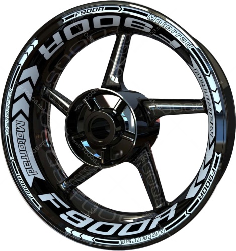 BMW F 900 R black white motorcycle wheel rim stickers fooqs
