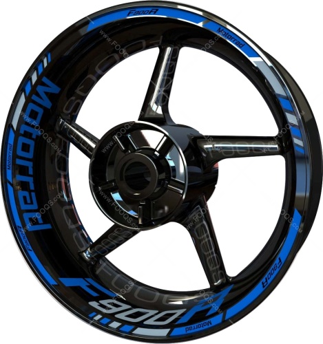 BMW F 900 R blue silver motorcycle wheel rim stickers fooqs