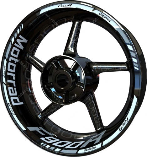BMW F 900 R silver white motorcycle wheel rim stickers fooqs