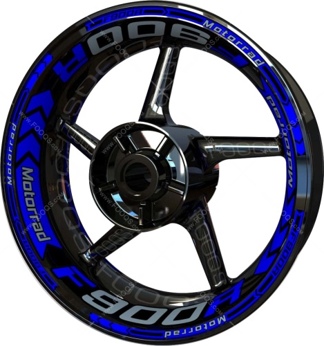 BMW F 900 R blue motorcycle wheel rim stickers fooqs