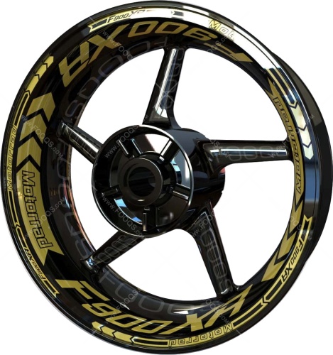 BMW F 900 XR gold motorcycle wheel rim stickers fooqs
