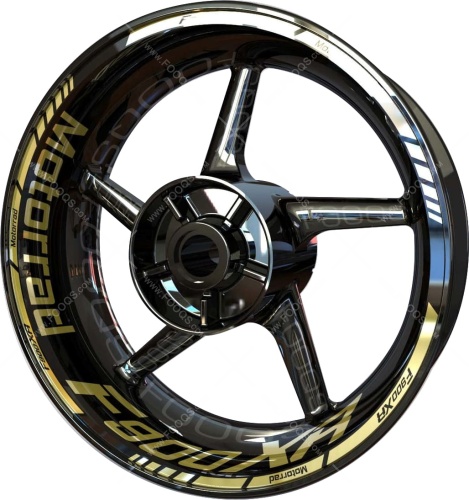 BMW F 900 XR gold 2 motorcycle wheel rim stickers fooqs