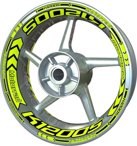 BMW K 1200 S fluo motorcycle wheel rim stickers fooqs