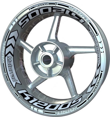 BMW K 1200 S silver 2 motorcycle wheel rim stickers fooqs