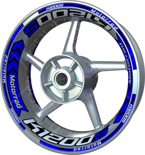 BMW K 1200 S blue motorcycle wheel rim stickers fooqs