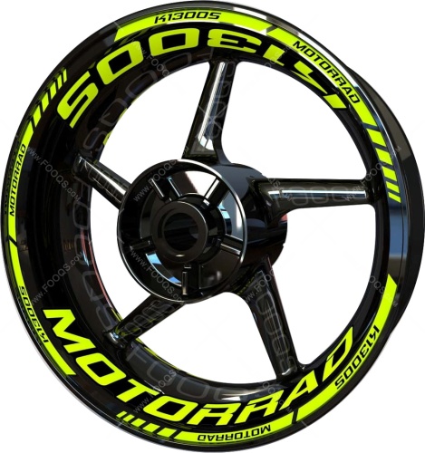 BMW K 1300 S fluo motorcycle wheel rim stickers fooqs