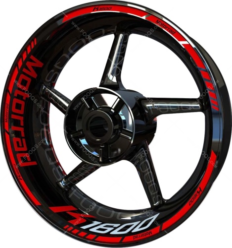 BMW K 1600 S red motorcycle wheel rim stickers fooqs