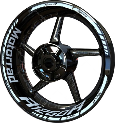 BMW R 1250 R white motorcycle wheel rim stickers fooqs