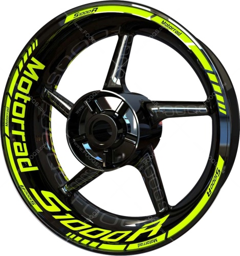 BMW S 1000 R fluo 2 motorcycle wheel rim stickers fooqs