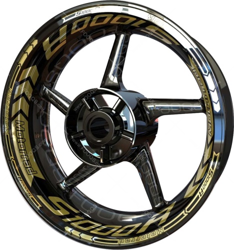 BMW S 1000 R gold motorcycle wheel rim stickers fooqs