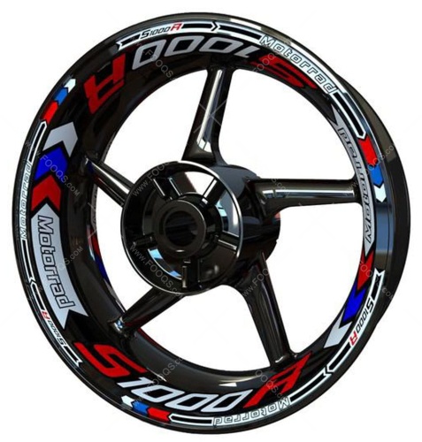 BMW S 1000 R red white motorcycle wheel rim stickers fooqs
