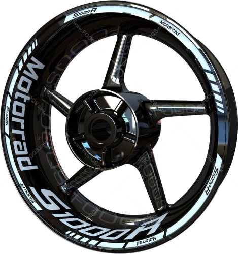 BMW S 1000 R white 2 motorcycle wheel rim stickers fooqs