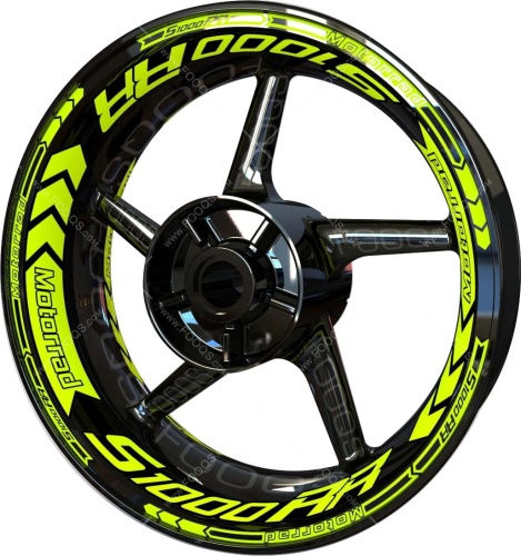 BMW S 1000 RR fluo motorcycle wheel rim stickers fooqs