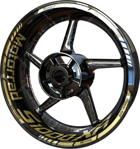 BMW S 1000 XR gold motorcycle wheel rim stickers fooqs