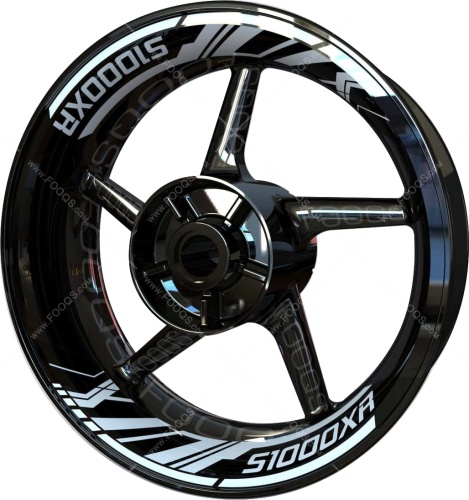 BMW S 1000 XR white 2 motorcycle wheel rim stickers fooqs