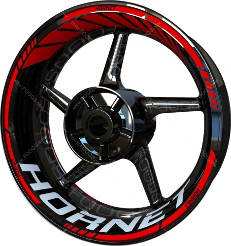 Honda CB 600 F Hornet red motorcycle wheel rim stickers fooqs