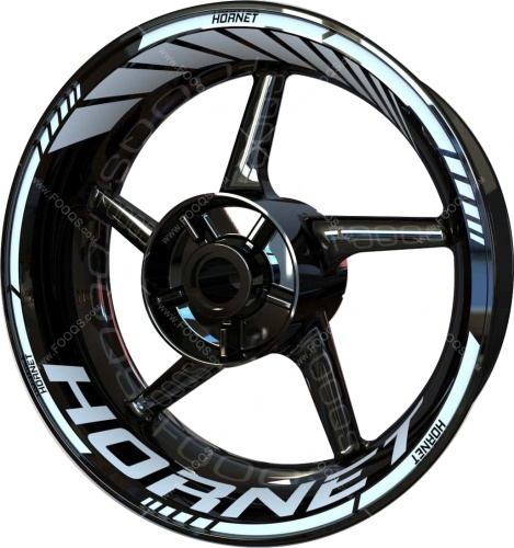 Honda CB 600 F Hornet white motorcycle wheel rim stickers fooqs