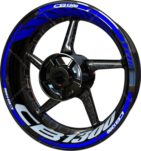 Honda CB 1300 blue motorcycle wheel rim stickers fooqs