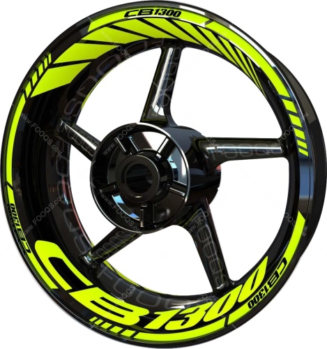 Honda CB 1300 fluo motorcycle wheel rim stickers fooqs