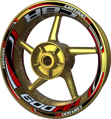 Honda CBR 600 RR silver red motorcycle wheel rim stickers fooqs