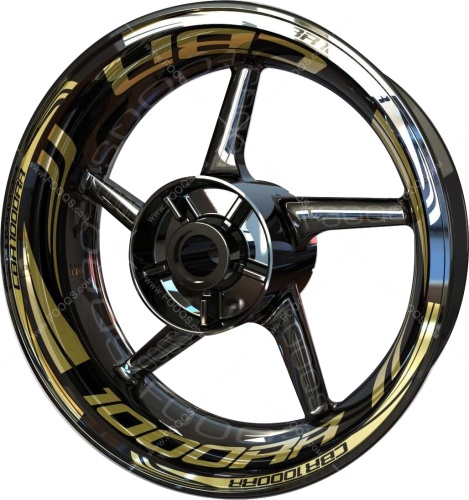 Honda CBR 1000 RR gold motorcycle wheel rim stickers fooqs