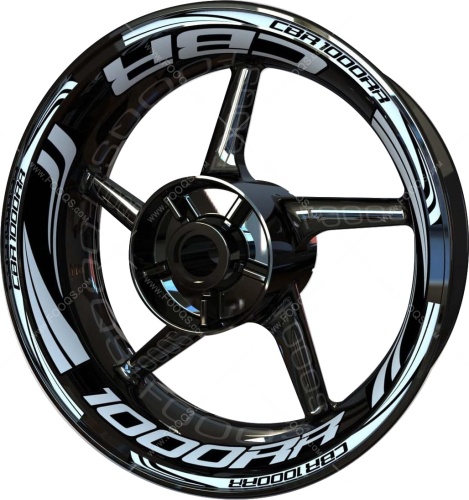 Honda CBR 1000 RR white motorcycle wheel rim stickers fooqs