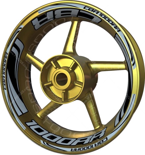 Honda CBR 1000 RR silver motorcycle wheel rim stickers fooqs