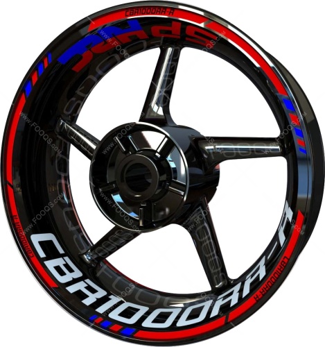 Honda CBR 1000 RR R red blue motorcycle wheel rim stickers fooqs