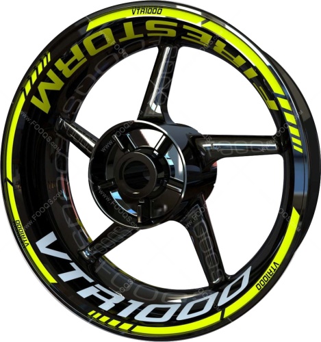 Honda VTR 1000 fluo motorcycle wheel rim stickers fooqs