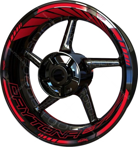 Triumph Daytona 675 red motorcycle wheel rim stickers fooqs