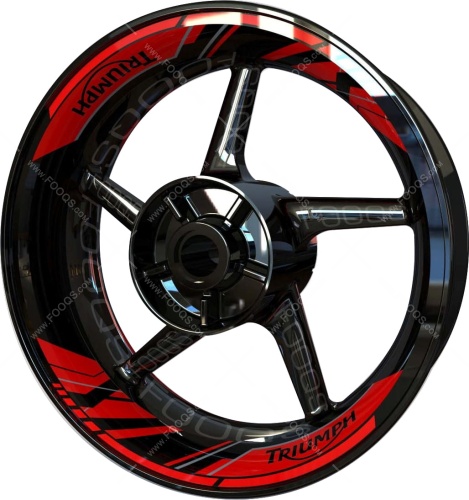 Triumph universal red black motorcycle wheel rim stickers fooqs