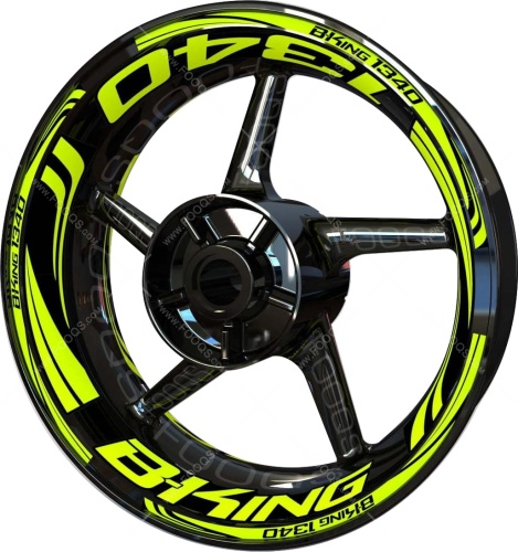 Suzuki B King 1340 fluo 2 motorcycle wheel rim stickers fooqs