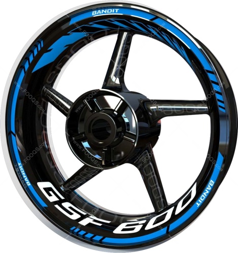 Suzuki GSF 600 Bandit blue motorcycle wheel rim stickers fooqs