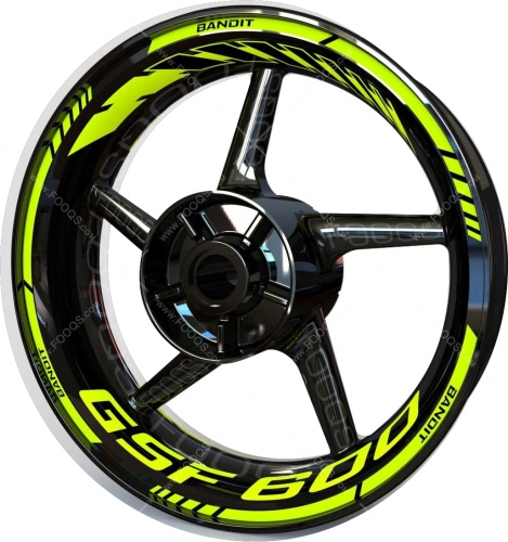 Suzuki GSF 600 Bandit fluo motorcycle wheel rim stickers fooqs