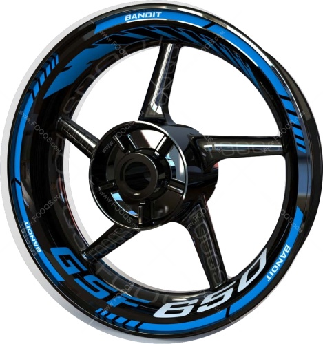 Suzuki GSF 650 Bandit blue motorcycle wheel rim stickers fooqs
