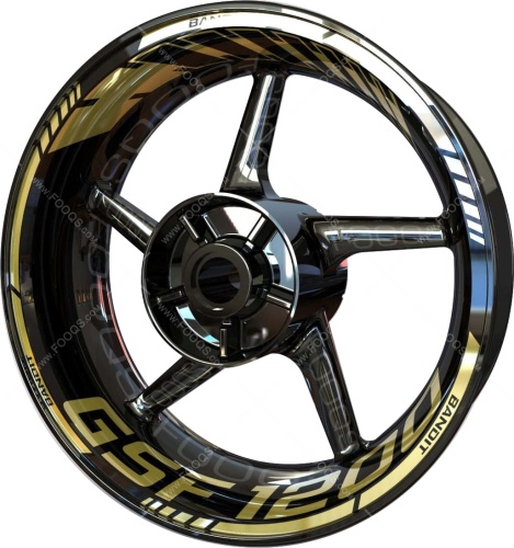 Suzuki GSF 1200 Bandit gold motorcycle wheel rim stickers fooqs