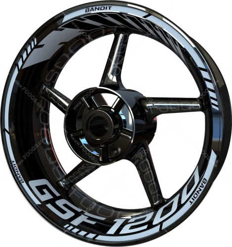 Suzuki GSF 1200 Bandit silver motorcycle wheel rim stickers fooqs